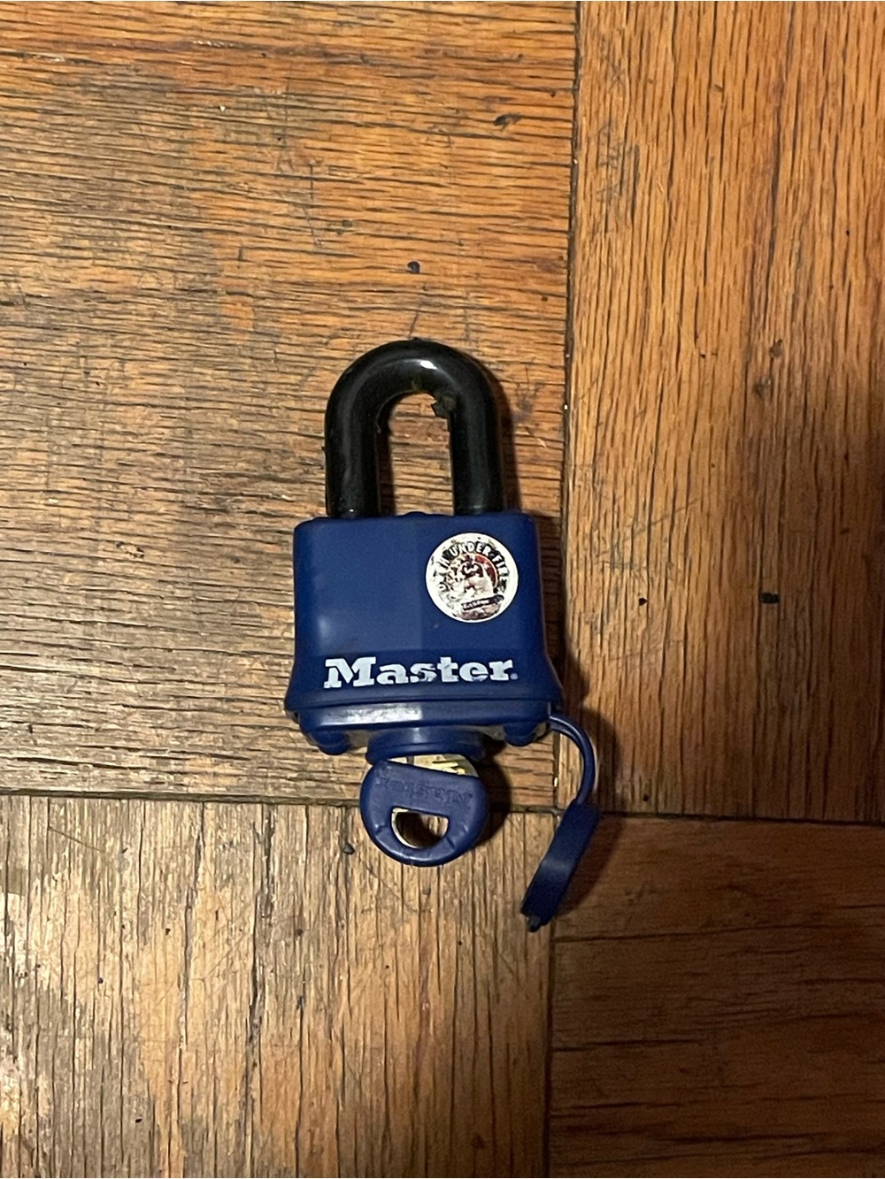 Masters Blue Padlock with Black Shackle and Key